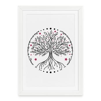 Arbre de vie Yoga - Affiche encadrée (27 × 37 cm) - blanc - Devant