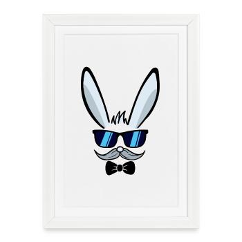 He | Easter Face Easter Bunnies Happy Easter - Framed poster (27 × 37 cm) - white - Front