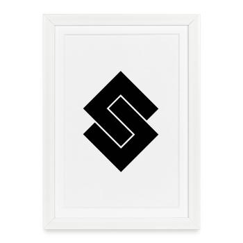 S logo - Framed poster (27 × 37 cm) - white - Front