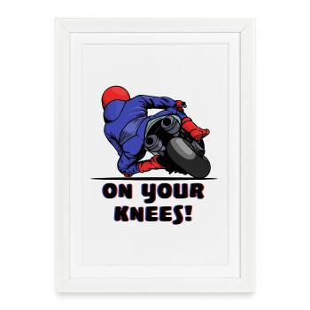 Motorbike racer motorcycles biker statement - Framed poster (27 × 37 cm) - white - Front