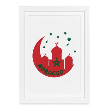 Conception de la mosquée du Maroc - Affiche encadrée (27 × 37 cm) - blanc - Devant