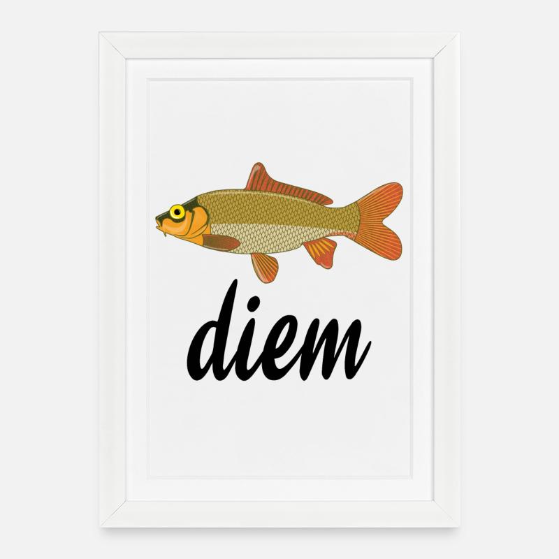 Poisson doré écailles orange - Affiche encadrée (27 × 37 cm) - blanc