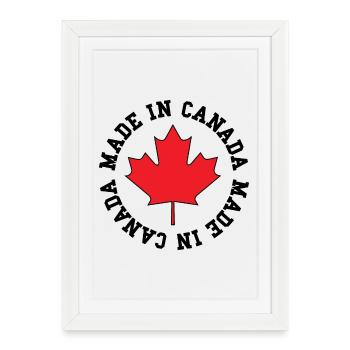 Fabriqué au Canada – Déclaration sur la feuille d’érable - Affiche encadrée (27 × 37 cm) - blanc - Devant