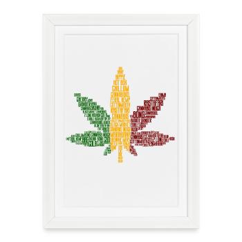 Reggae Jamaïque Reggaeton Reggaeton Reggaemusik Musique Chillen - Affiche encadrée (27 × 37 cm) - blanc - Devant