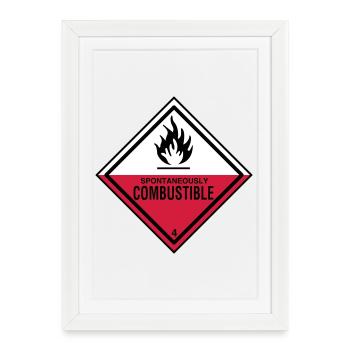 flame danger flammable humor irony fire brigade - Framed poster (27 × 37 cm) - white - Front