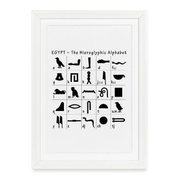 Alphabet hiéroglyphique - Affiche encadrée (27 × 37 cm) - blanc - Devant