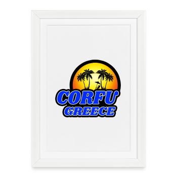 Corfu Greece design / gift idea - Framed poster (27 × 37 cm) - white - Front