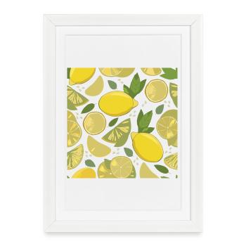 Lemon design with a fresh effect - Framed poster (27 × 37 cm) - white - Front