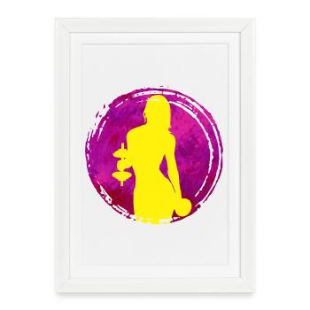 Dumbbell workout gym toning workout - Framed poster (27 × 37 cm) - white - Front
