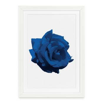 Fleur - Rose bleu - Affiche encadrée (27 × 37 cm) - blanc - Devant