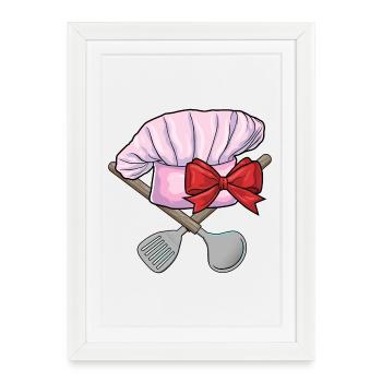 Cuisine de Chef’s Hat - Affiche encadrée (27 × 37 cm) - blanc - Devant
