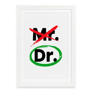 Déclaration du médecin Médecin Spécialiste Emploi Médecin d'urgence - Affiche encadrée (27 × 37 cm) - blanc - Devant