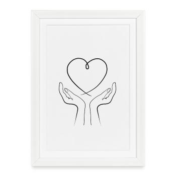 L'amour entre tes mains - Affiche encadrée (27 × 37 cm) - blanc - Devant