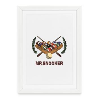M. Snooker Design / Idée cadeau - Affiche encadrée (27 × 37 cm) - blanc - Devant