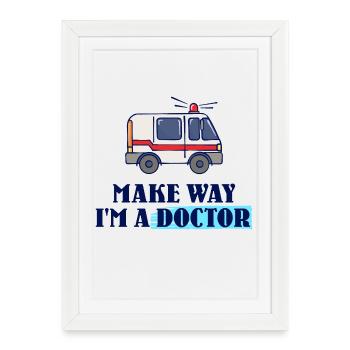 Médecin Médecin Médecin Médecin Médecin Spécialiste Hôpital Ambulance - Affiche encadrée (27 × 37 cm) - blanc - Devant