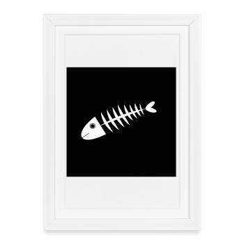 Fish Shirt Fish Motif,Fishing Clothing Gift - Framed poster (27 × 37 cm) - white - Front