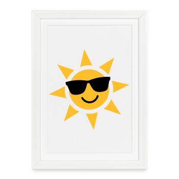Lunettes de soleil ensoleillées Sunburst - Affiche encadrée (27 × 37 cm) - blanc - Devant