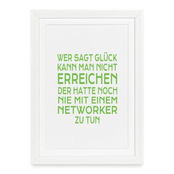 Network Marketing Geschenk - Gerahmtes Poster (27 × 37 cm) - Weiß - Vorne