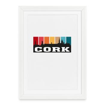 Cork Ireland Travel Souvenir Skyline Irish Flag - Framed poster (27 × 37 cm) - white - Front