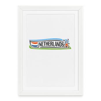Netherlands Travel Souvenir Landmark Dutch Flag - Framed poster (27 × 37 cm) - white - Front