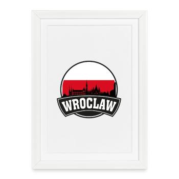 Wroclaw Poland Skyline Travel Souvenir Polish Flag - Framed poster (27 × 37 cm) - white - Front