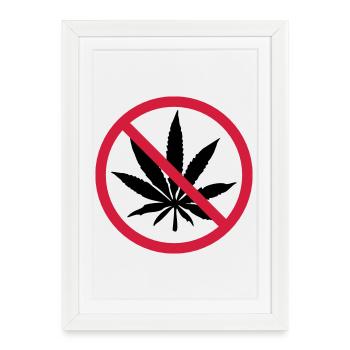 Signe interdit de mauvaises herbes - Affiche encadrée (27 × 37 cm) - blanc - Devant