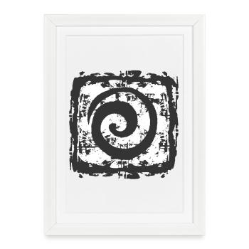 Abstract spiral pattern on vintage background - Framed poster (27 × 37 cm) - white - Front