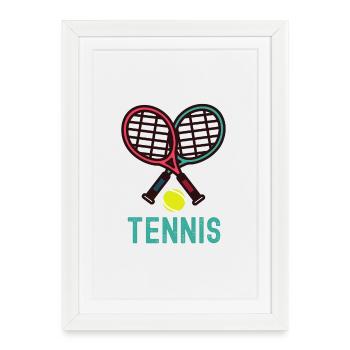 Tennis - Affiche encadrée (27 × 37 cm) - blanc - Devant