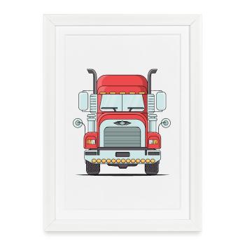 American Truck Laster - Affiche encadrée (27 × 37 cm) - blanc - Devant