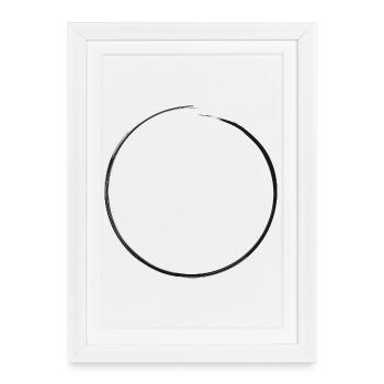 cercle noir ouvert | Bord sale - Affiche encadrée (27 × 37 cm) - blanc - Devant