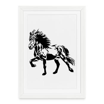 Tölting Icelandic Horse No. 4 - Framed poster (27 × 37 cm) - white - Front