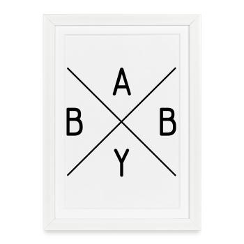 bébé - Affiche encadrée (27 × 37 cm) - blanc - Devant