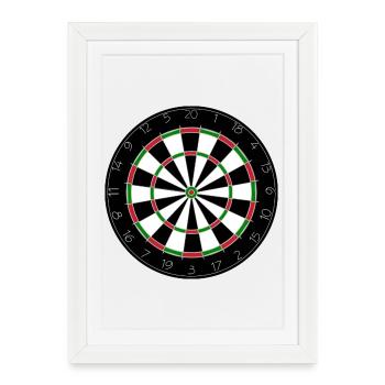 Jeu de fléchettes, fléchettes, fléchettes, fléchettes, fléchettes # - Affiche encadrée (27 × 37 cm) - blanc - Devant