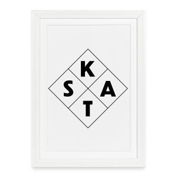 Skat - Affiche encadrée (27 × 37 cm) - blanc - Devant