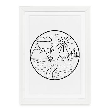 camping - Framed poster (27 × 37 cm) - white - Front