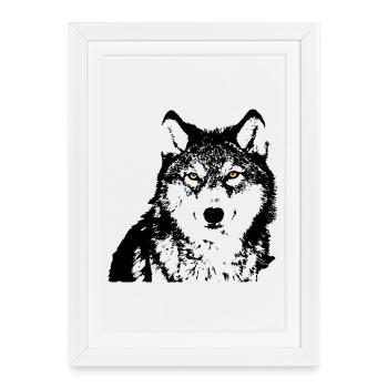Yeux de Loup Noirs - Affiche encadrée (27 × 37 cm) - blanc - Devant