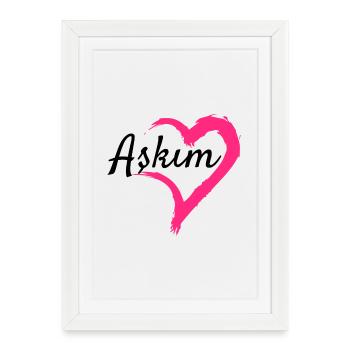 Askim mot idée cadeau turc amour - Affiche encadrée (27 × 37 cm) - blanc - Devant