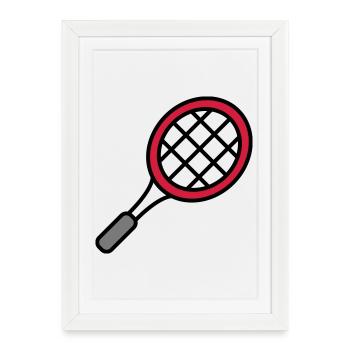 Tennis racket - Framed poster (27 × 37 cm) - white - Front