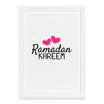 Ramadan Kareem Fest Amour Ramadan - Affiche encadrée (27 × 37 cm) - blanc - Devant