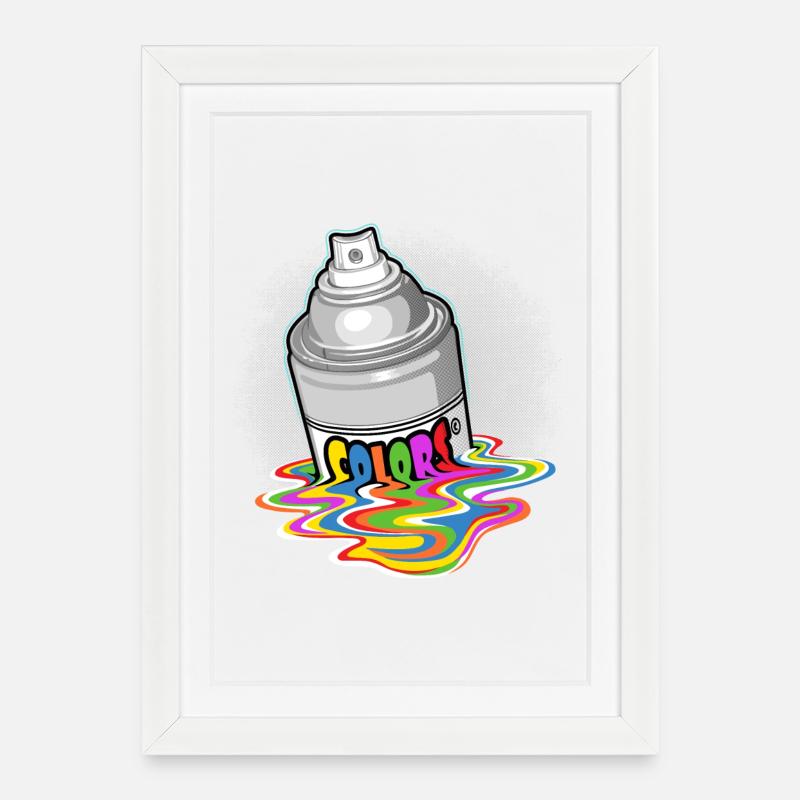 Spray paint melting - Framed poster (27 × 37 cm) - white