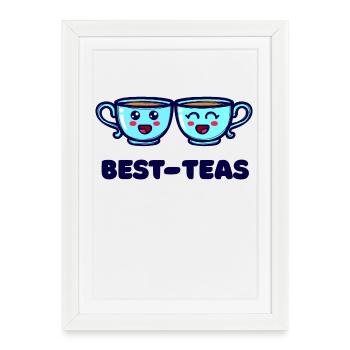 Meilleur tasse de thé De Thé Saying - Affiche encadrée (27 × 37 cm) - blanc - Devant