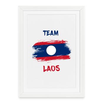Team Laos Drapeaux Design / Cadeau - Affiche encadrée (27 × 37 cm) - blanc - Devant