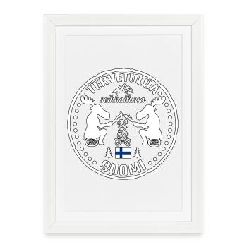Finlande Suomi Bienvenue Aventure Design - Affiche encadrée (27 × 37 cm) - blanc - Devant