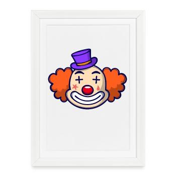 Clown Carnaval Carnaval - Affiche encadrée (27 × 37 cm) - blanc - Devant