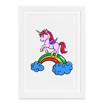Animal unicorn - Framed poster (27 × 37 cm) - white - Front
