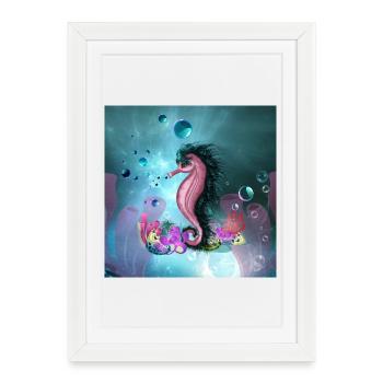 Cute little seahorse - Framed poster (27 × 37 cm) - white - Front