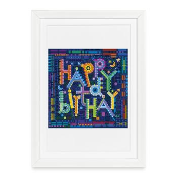 The Birthday Theme - Gerahmtes Poster (27 × 37 cm) - Weiß - Vorne