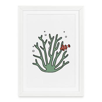 Coral anemone fish - Framed poster (27 × 37 cm) - white - Front