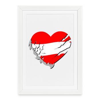 Autriche - Autriche - Affiche encadrée (27 × 37 cm) - blanc - Devant