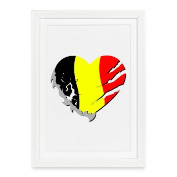 Belgie - Belgica - Belgique - Affiche encadrée (27 × 37 cm) - blanc - Devant